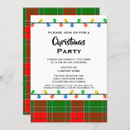 Rustige Red Plaids Corporate Kerstparty Kaart