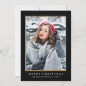 Rustige Red Pset met Faux Gold-kerstfoto Feestdagenkaart (Voorkant)