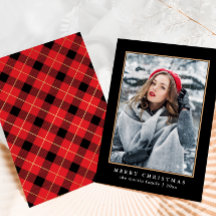 Rustige Red Pset met Faux Gold-kerstfoto