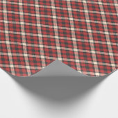 Rustige Red Tartan Patroon Seizoensgebonden stijl Cadeaupapier (Hoek)