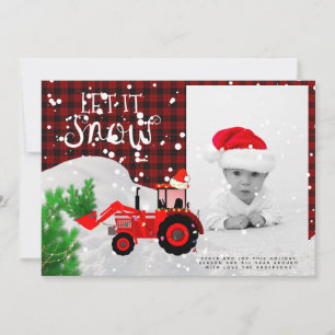 Rustige Red Tractor FOTO met kerstbuffels Kaart