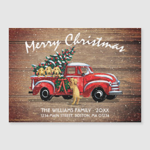 Rustige Red  Truck Dog-kerstkaart