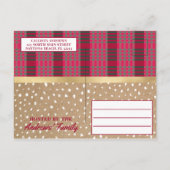 Rustige Red Truck Flannel Kerstfeest Uitnodiging Briefkaart (Achterkant)