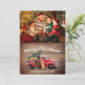 Rustige Red Truck met Honden Feestdagenkaart (Staand voorkant)