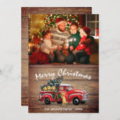 Rustige Red Truck met Honden Feestdagenkaart (Voorkant / Achterkant)