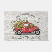 Rustige  Red Truck - Monogram zonnebloemen Deurmat (Voorkant)