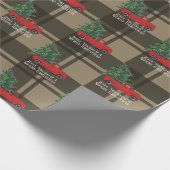 Rustige  Red Truck Pset Kerstmis Cadeaupapier (Hoek)
