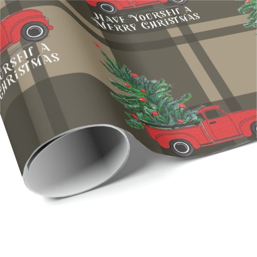 Rustige  Red Truck Pset Kerstmis Cadeaupapier (Rol Hoek)