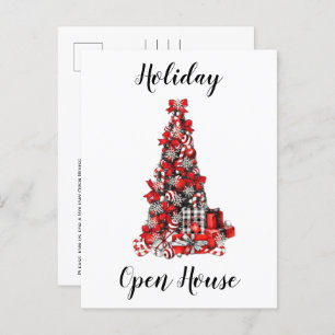 Rustige Red White Black Buffalo kerstmis Briefkaart