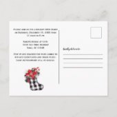 Rustige Red White Black Buffalo kerstmis Briefkaart (Achterkant)