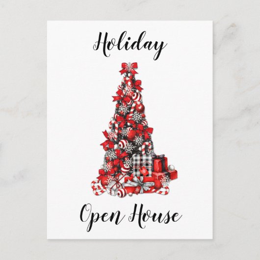 Rustige Red White Black Buffalo kerstmis Briefkaart (Voorkant)