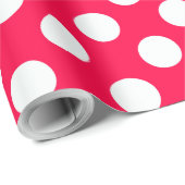 Rustige Red White Polka Dots kerstSjabloon Cadeaupapier (Rol Hoek)