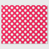 Rustige Red White Polka Dots kerstSjabloon Cadeaupapier (Vlak)