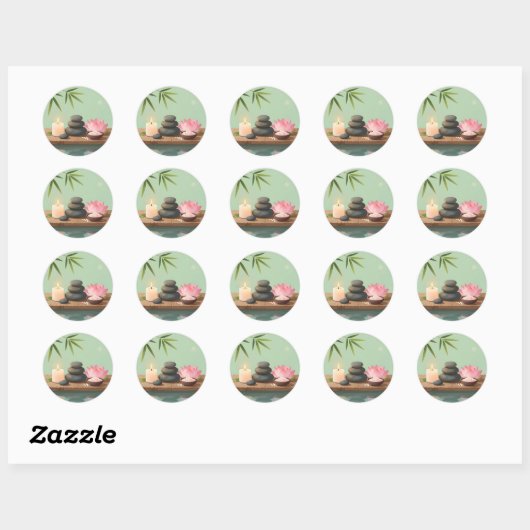 Rustige Reflectie – Zen Landschap Klassieke Ronde  Sticker (Vel)