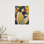 Rustige reflecties: de vrouw en de Sinaasappels Poster (Keuken)