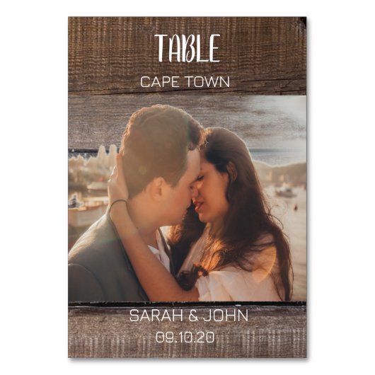 Rustige Reisbestemming Trouwfoto Naam Kaart (Voorkant)