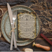 Rustige  renaissance Medieval Ticket Wedding Kaart