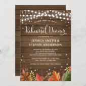 Rustige repetitie Binnenuitnodiging, herfstbruilof Kaart (Voorkant / Achterkant)