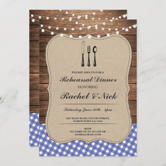 Rustige repetitie: Blauwe tonnetjes uitnodigen Kaart (Voorkant / Achterkant)