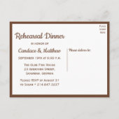 Rustige repetitie zonnebloem bruin uitnodiging briefkaart (Achterkant)