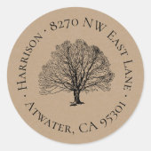 Rustige retournering van bomen ronde sticker (Voorkant)