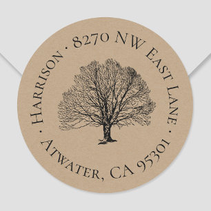 Rustige retournering van bomen ronde sticker