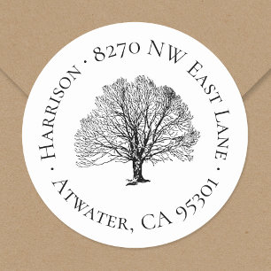 Rustige retournering van bomen ronde sticker