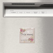 Rustige retro grunge beige textuur rozen fl magneet (Insitu (Vaatwasser))