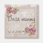 Rustige retro grunge beige textuur rozen fl magneet (Voorkant)