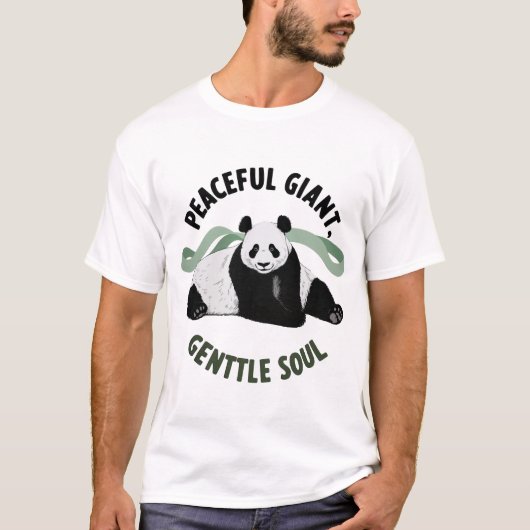 Rustige reuzenpanda met zacht zielontwerp t-shirt (Voorkant)