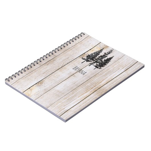 Rustige ringbomen in eenzaam land notitieboek (Linkerzijde)