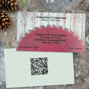 Rustige ringzaag houtak QR-code Visitekaartje