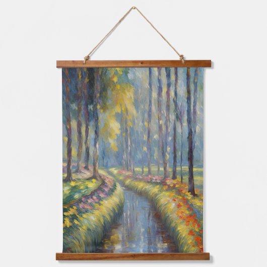 Rustige River Path impressionistische landschapsku Hangend Wandkleed (Voorkant)