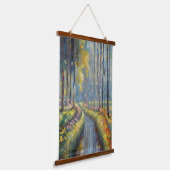 Rustige River Path impressionistische landschapsku Hangend Wandkleed (Gebogen)