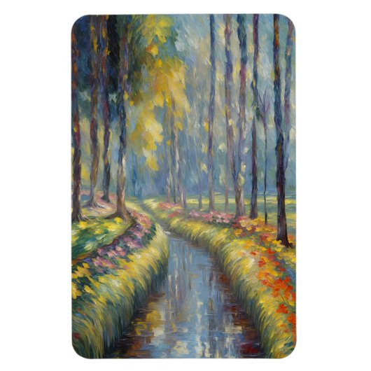Rustige River Path impressionistische landschapsku Magneet (Verticaal)