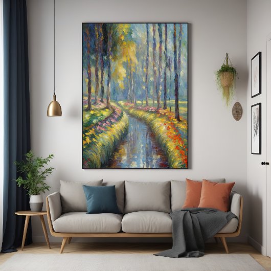 Rustige River Path impressionistische landschapsku Perfect Poster
