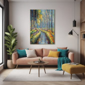 Rustige River Path impressionistische landschapsku Poster