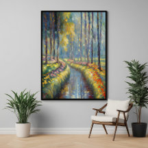 Rustige River Path impressionistische landschapsku