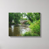 Rustige rivier Elwy & Brug St Asaph Canvas Afdruk (Voorkant)
