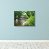 Rustige rivier Elwy & Brug St Asaph Canvas Afdruk (Insitu (Houten vloer))