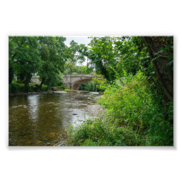 Rustige rivier Elwy & Brug St Asaph Foto Afdruk
