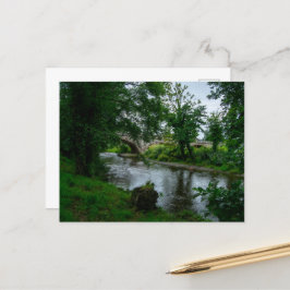 Rustige rivier Elwy en St Asaph-brug Briefkaart