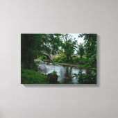 Rustige rivier Elwy en St Asaph-brug Canvas Afdruk (Voorkant)