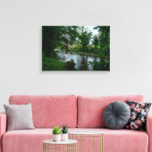 Rustige rivier Elwy en St Asaph-brug Canvas Afdruk (Insitu (Woonkamer))