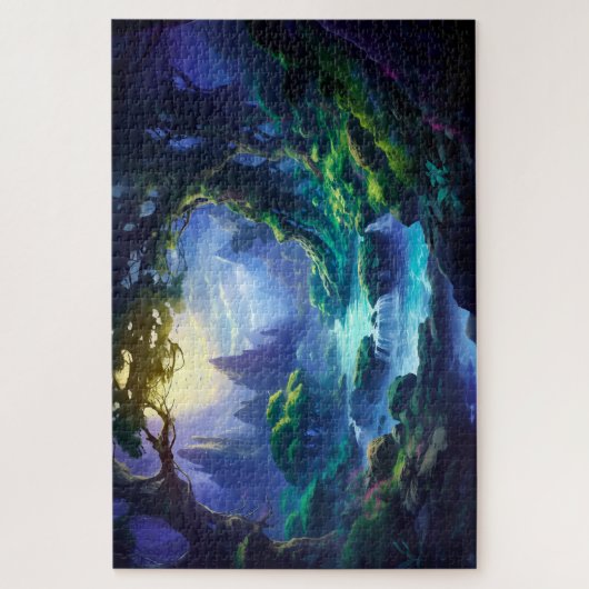 Rustige rivier onder maanlicht - Fantasy Art Legpuzzel (Verticaal)