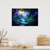 Rustige rivier onder maanlicht - Fantasy Art Poster (Keuken)