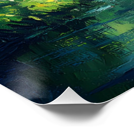 Rustige rivierwikkeling door dicht Oerwoud Perfect Poster (Hoek)