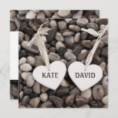 Rustige rivierzijdige Zee zijkeien bruiloft Kaart (Voorkant / Achterkant)