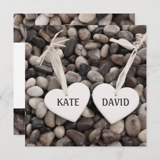 Rustige rivierzijdige Zee zijkeien bruiloft Kaart (Voorkant / Achterkant)