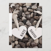 Rustige rivierzijdige Zee zijkeien bruiloft Kaart (Voorkant / Achterkant)